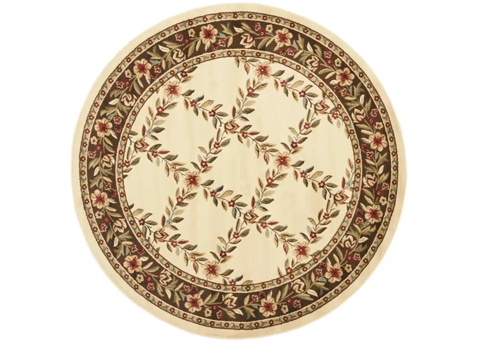 Queensferry Area Rug Round in Ivory / Brown by Safavieh