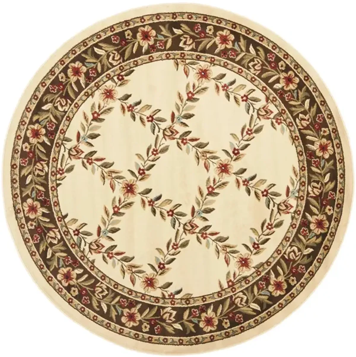 Queensferry Area Rug Round in Ivory / Brown by Safavieh