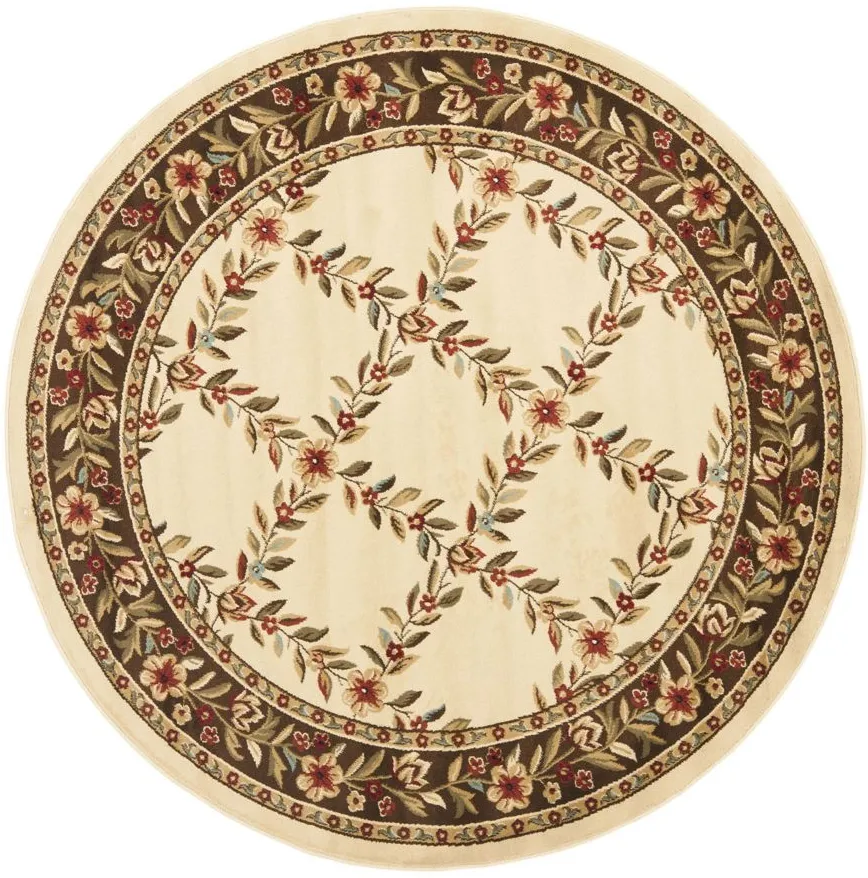 Queensferry Area Rug Round in Ivory / Brown by Safavieh