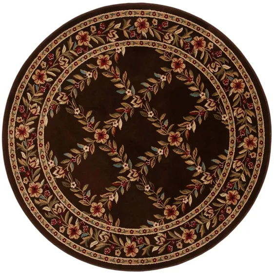 Queensferry Area Rug Round in Brown by Safavieh