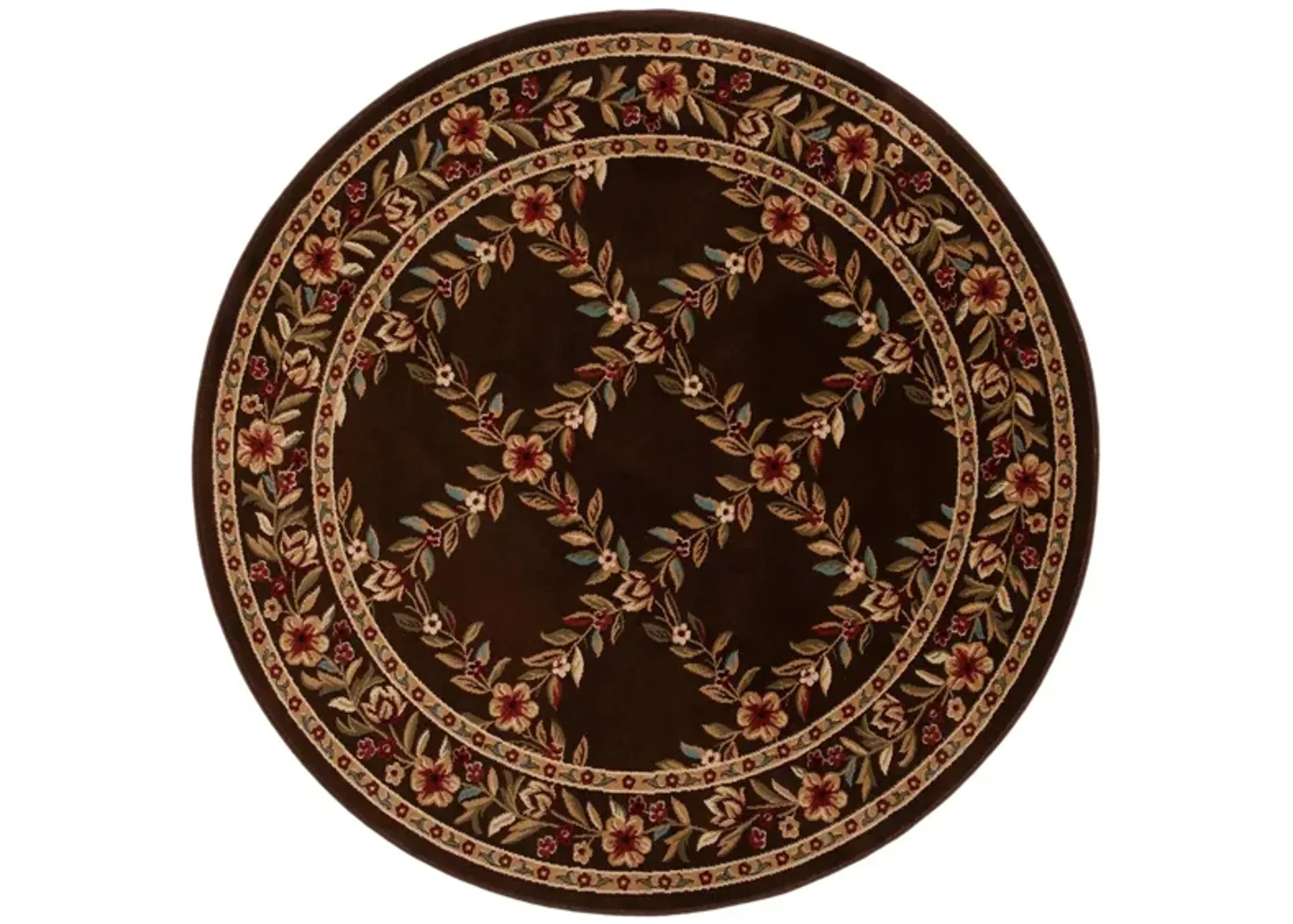 Queensferry Area Rug Round in Brown by Safavieh