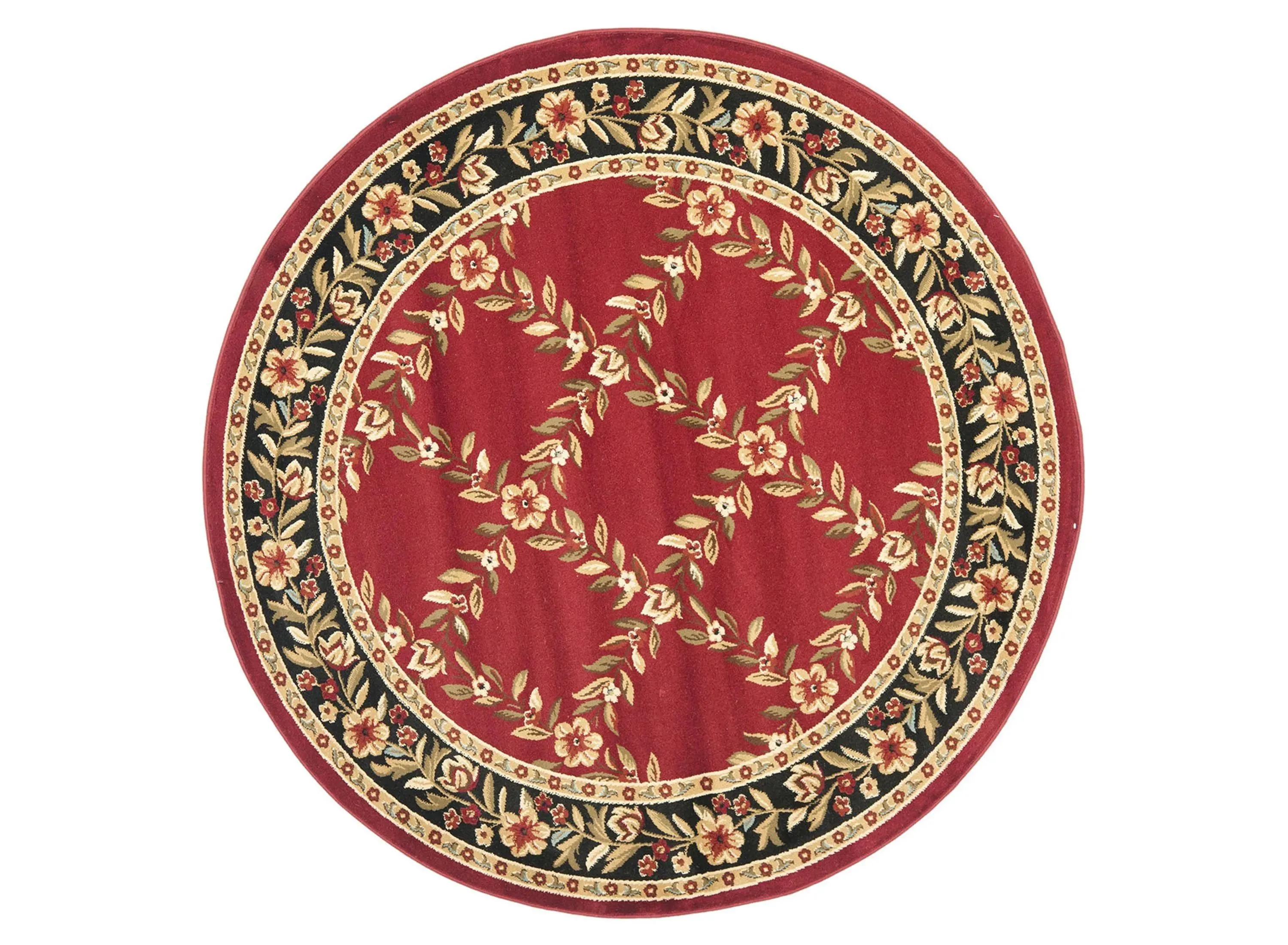 Queensferry Area Rug Round in Red / Black by Safavieh