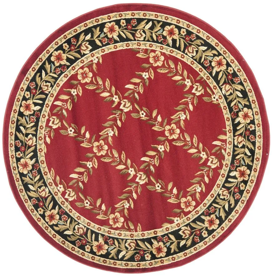 Queensferry Area Rug Round in Red / Black by Safavieh