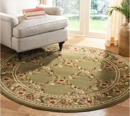 Queensferry Area Rug Round in Green by Safavieh