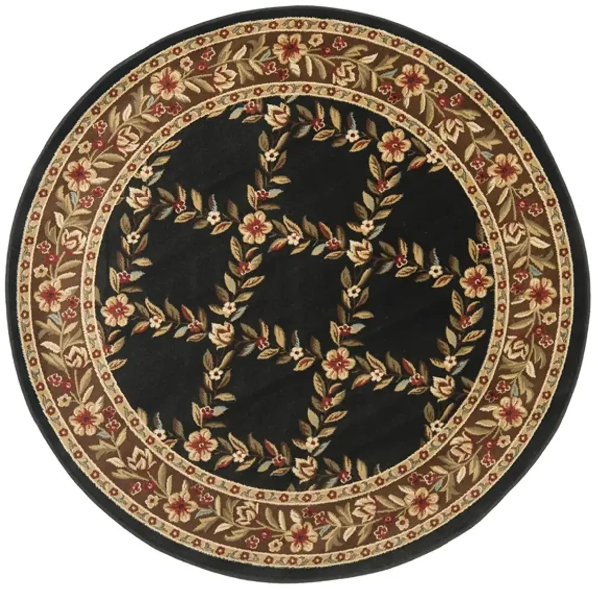 Queensferry Area Rug Round in Black / Brown by Safavieh