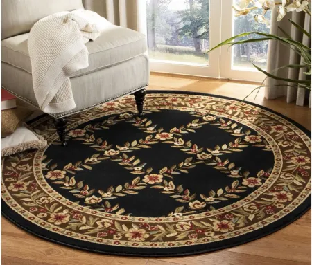 Queensferry Area Rug Round in Black / Brown by Safavieh