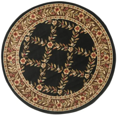 Queensferry Area Rug Round in Black / Brown by Safavieh