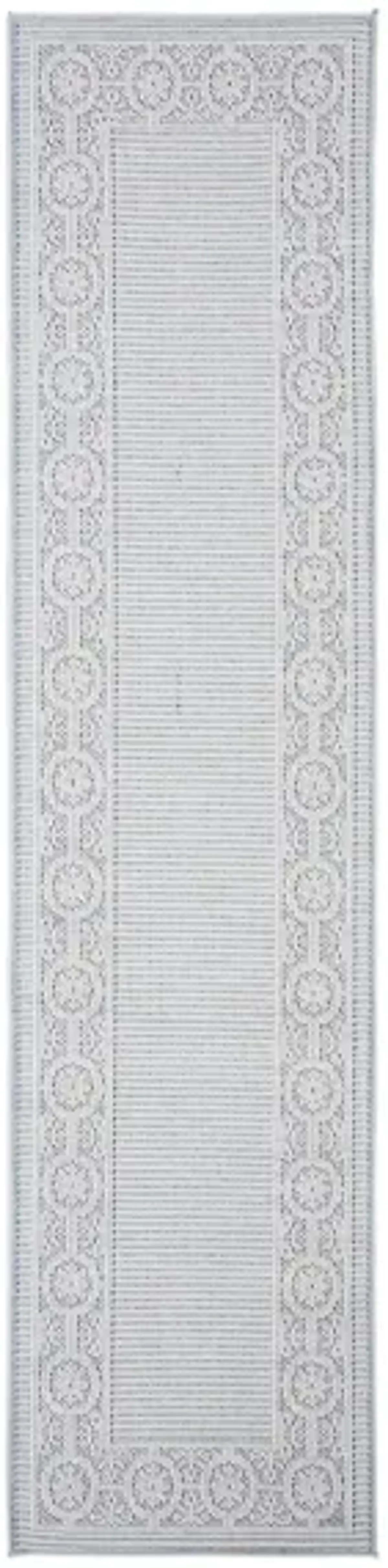 Bermuda St. David Indoor/Outdoor Runner Rug in Light Blue & Ivory by Safavieh