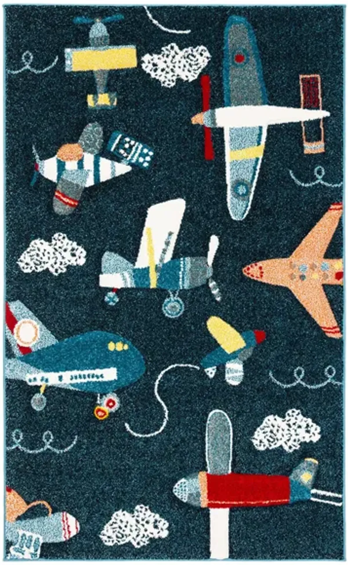 Carousel Planes Kids Area Rug