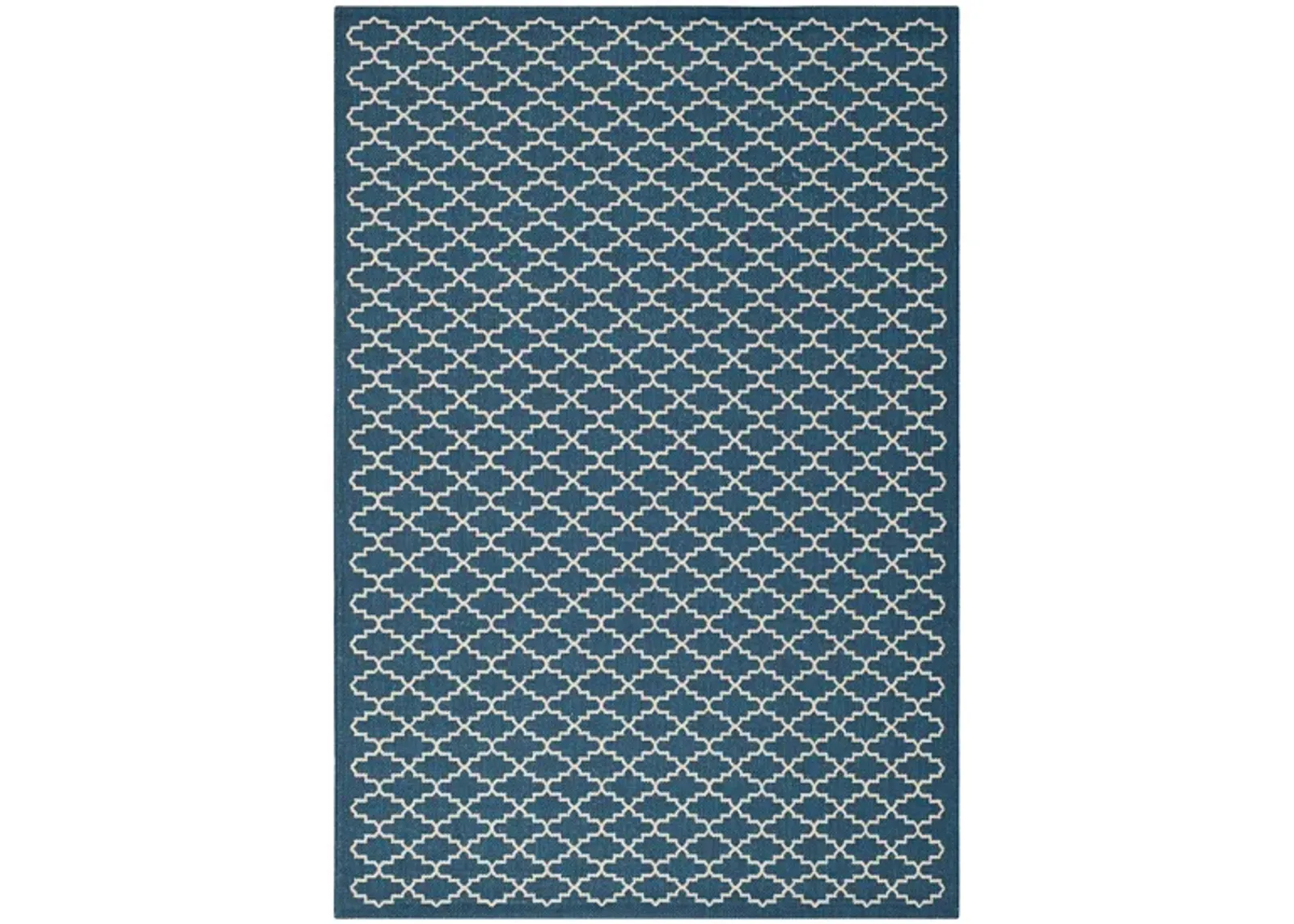 Courtyard Link Indoor/Outdoor Area Rug in Navy & Beige by Safavieh