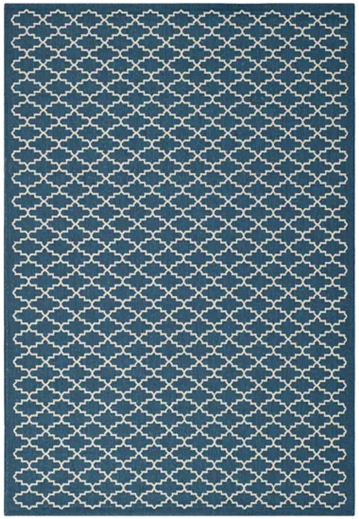 Courtyard Link Indoor/Outdoor Area Rug in Navy & Beige by Safavieh