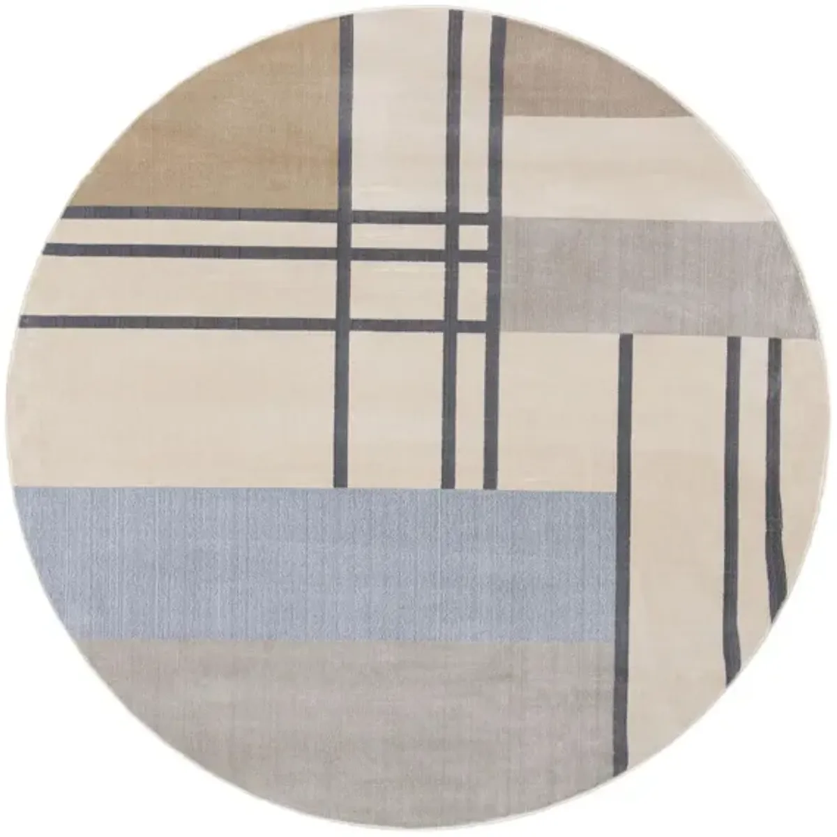 Orianthi Round Area Rug in Ivory/Taupe by Safavieh