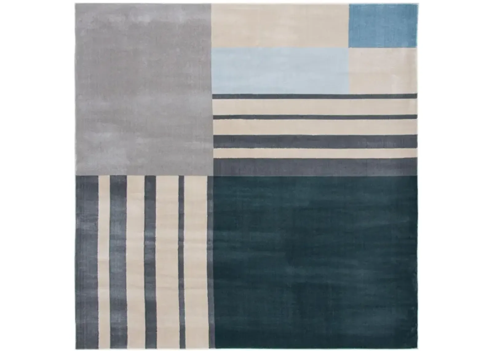 Operan Square Area Rug in Charcoal/Beige by Safavieh