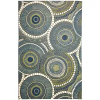 Liora Manne Marina Circles Indoor/Outdoor Area Rug in Azure by Trans-Ocean Import Co Inc