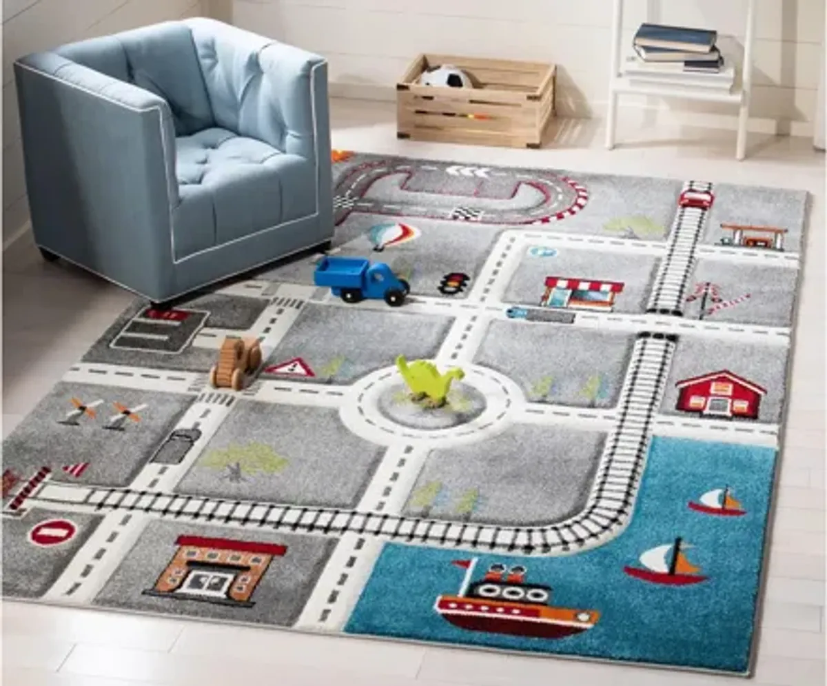 Carousel Cars Kids Area Rug