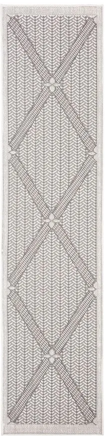 Bermuda Wide Diamond Indoor/Outdoor Runner Rug in Cream & Gray by Safavieh