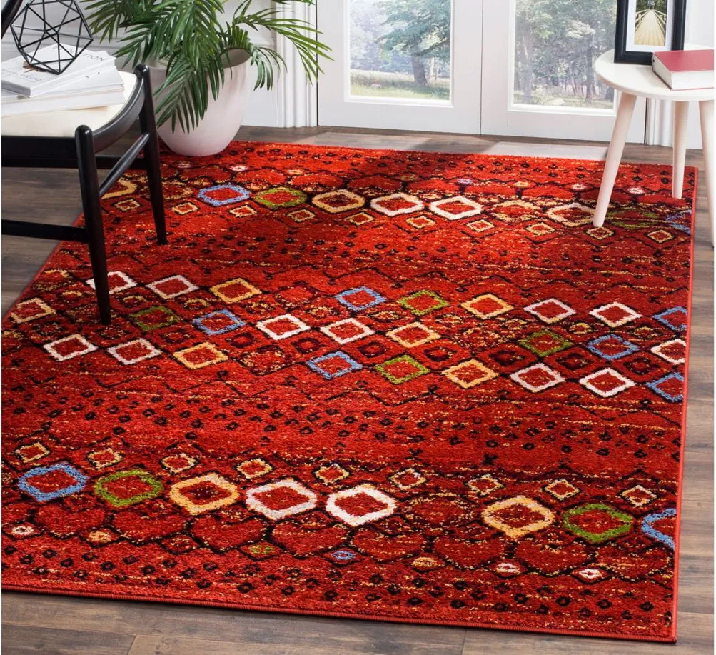 Halen Red Area Rug in Terracotta by Safavieh