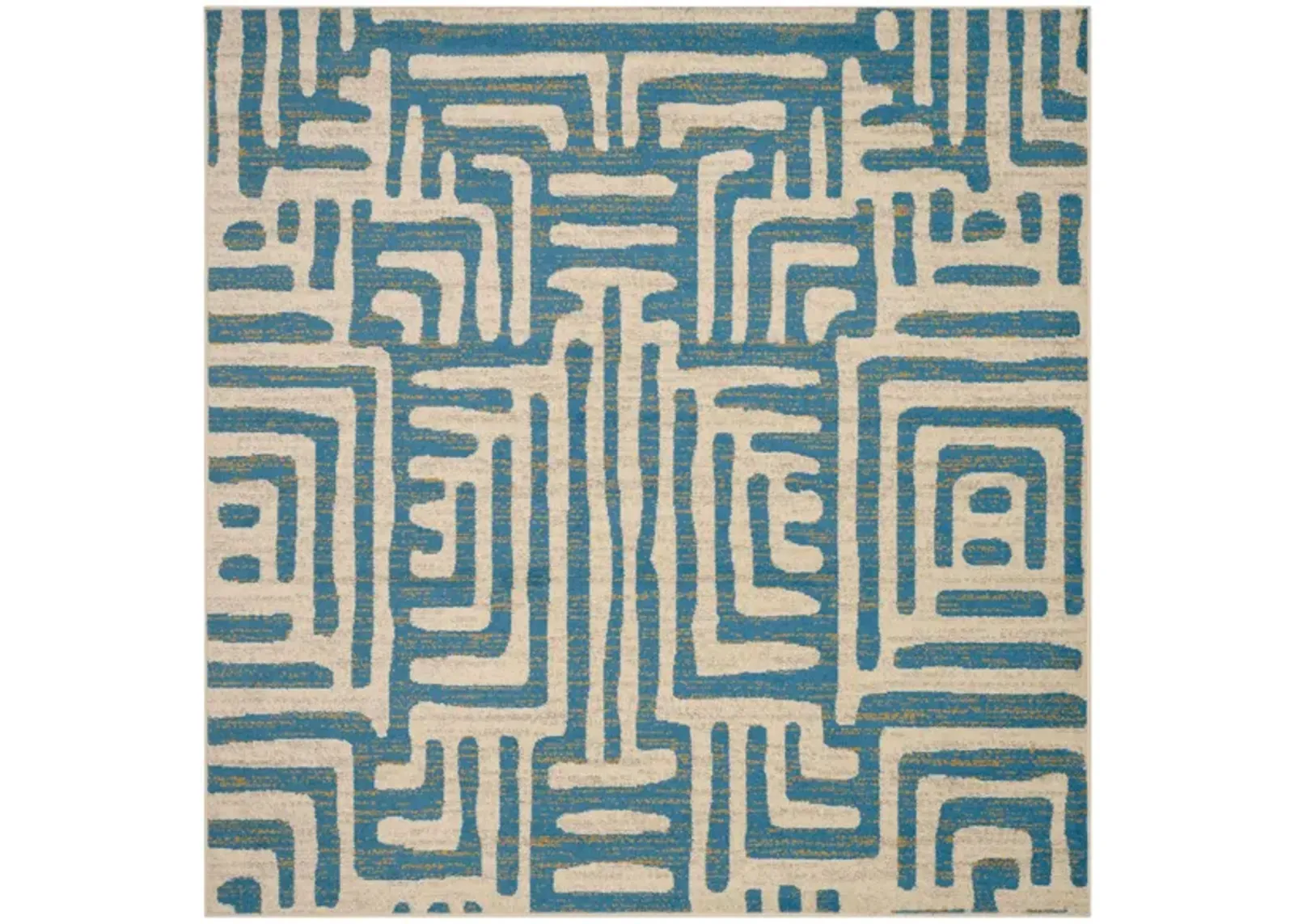 Rhine Blue Area Rug Square in Ivory / Blue by Safavieh