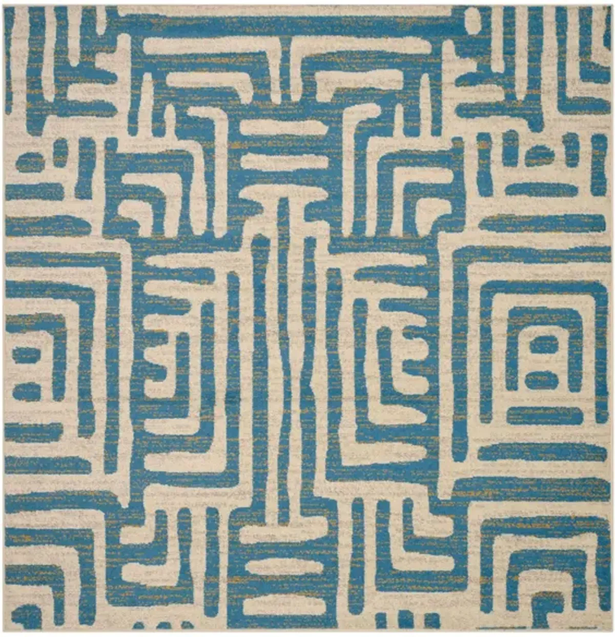 Rhine Blue Area Rug Square in Ivory / Blue by Safavieh