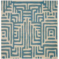 Rhine Blue Area Rug Square in Ivory / Blue by Safavieh