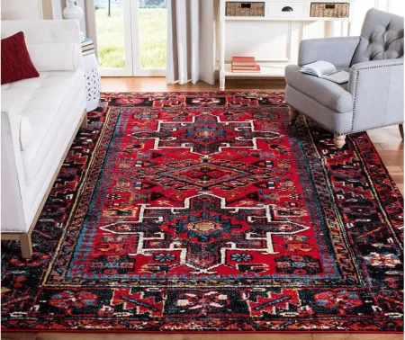 Darius Red Area Rug Square in Red by Safavieh