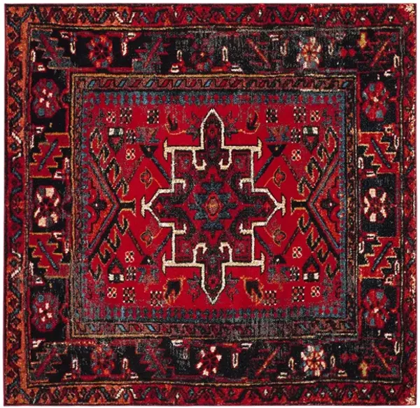 Darius Red Area Rug Square