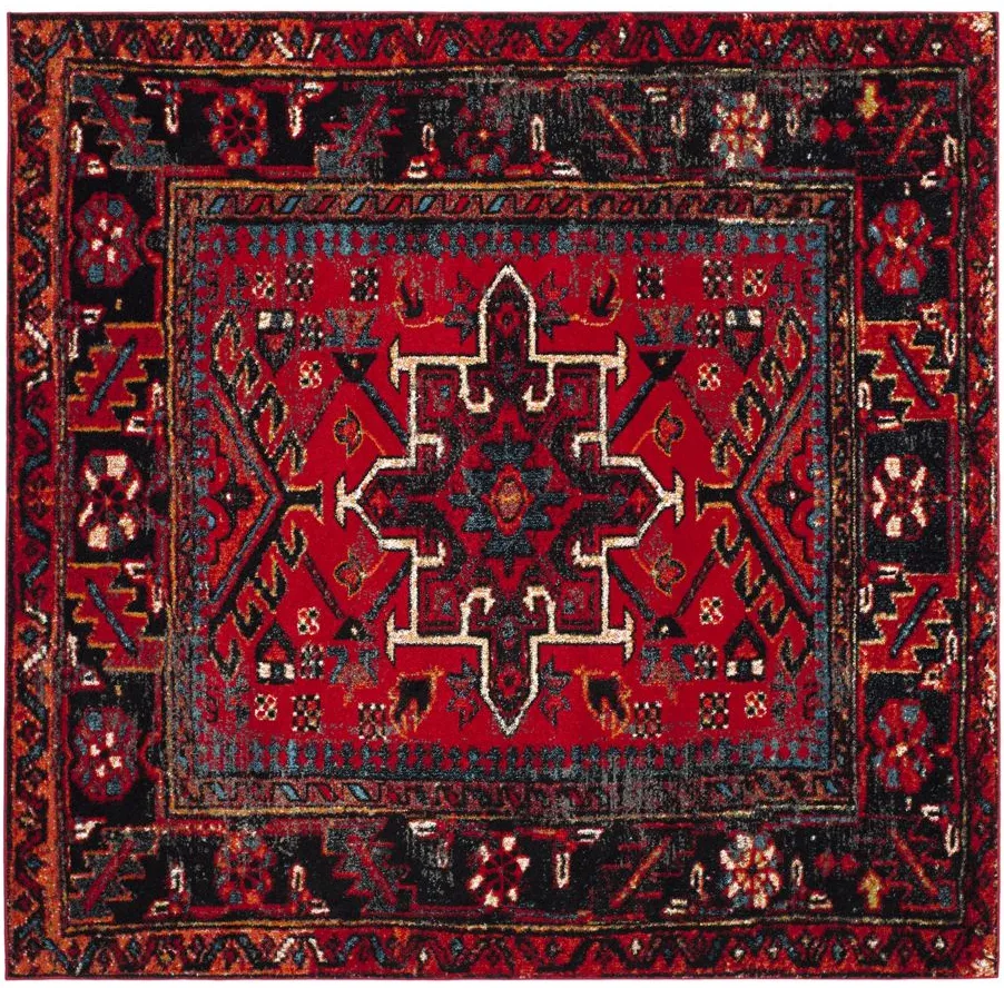 Darius Red Area Rug Square in Red by Safavieh