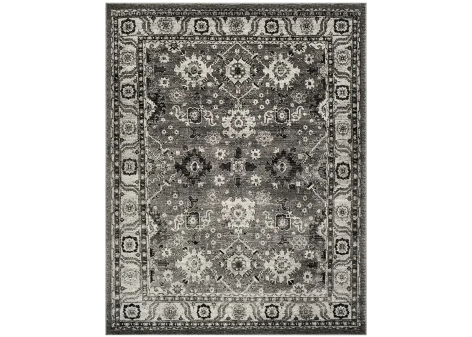 Avicenna Grey Area Rug in Grey & Black by Safavieh