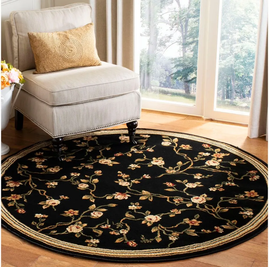 Paulding Area Rug Round in Black by Safavieh