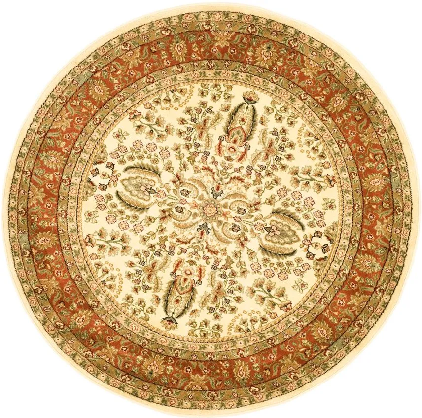 Forester Area Rug Round in Ivory / Rust by Safavieh