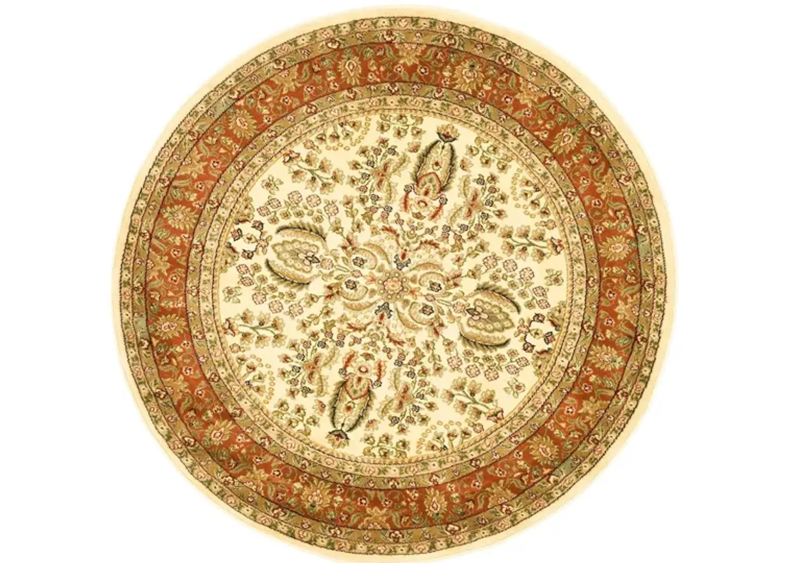 Forester Area Rug Round in Ivory / Rust by Safavieh