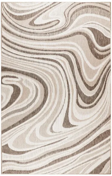 Liora Manne Malibu Waves Indoor/Outdoor Area Rug in Neutral by Trans-Ocean Import Co Inc