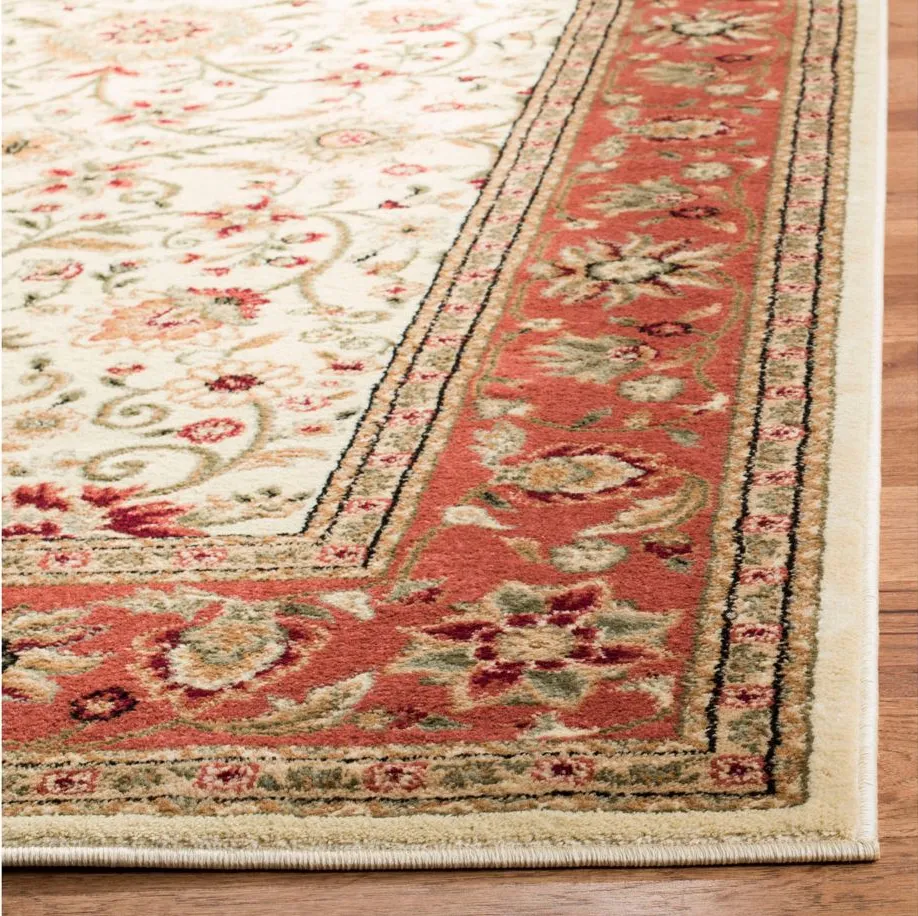 Lyndhurst Area Rug Round in Ivory / Rust by Safavieh