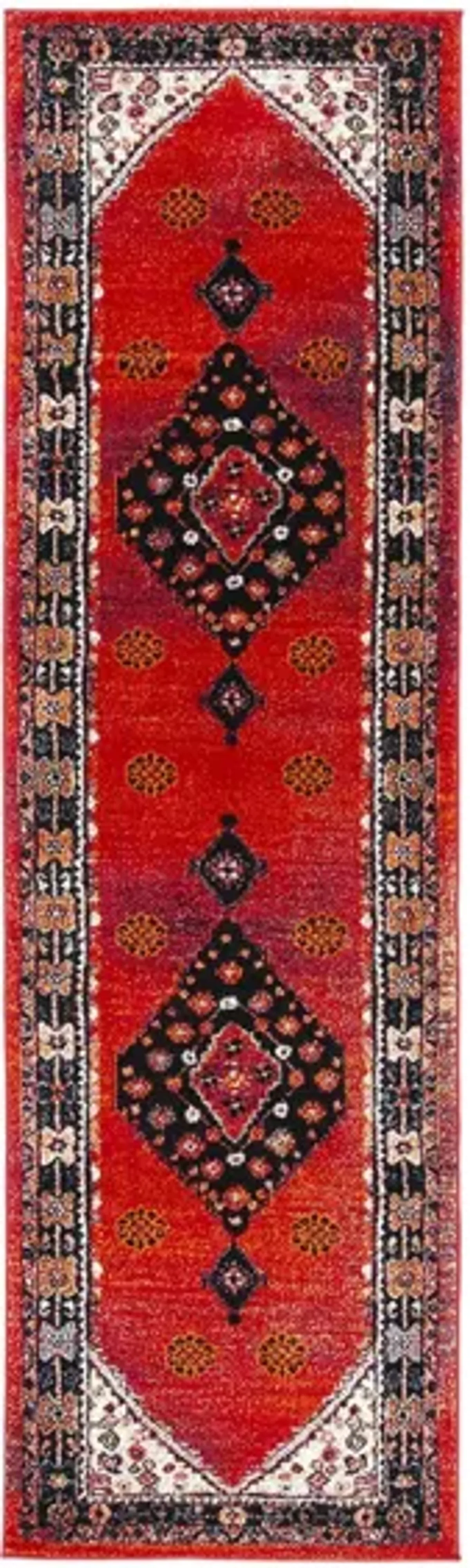 Jahan Red Runner Rug in Red & Black by Safavieh