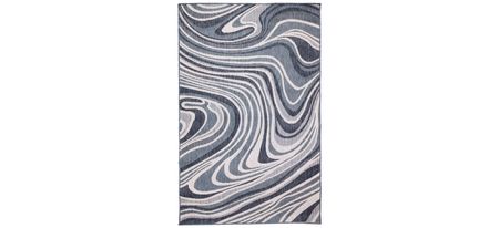 Liora Manne Malibu Waves Indoor/Outdoor Area Rug in Navy by Trans-Ocean Import Co Inc