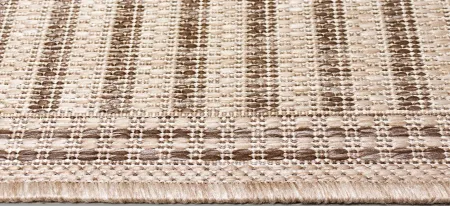 Liora Manne Malibu Simple Border Indoor/Outdoor Area Rug in Neutral by Trans-Ocean Import Co Inc