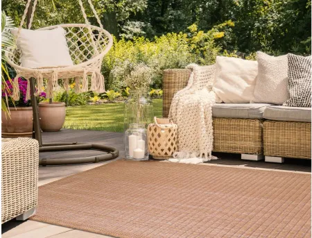 Liora Manne Malibu Simple Border Indoor/Outdoor Area Rug in Clay by Trans-Ocean Import Co Inc