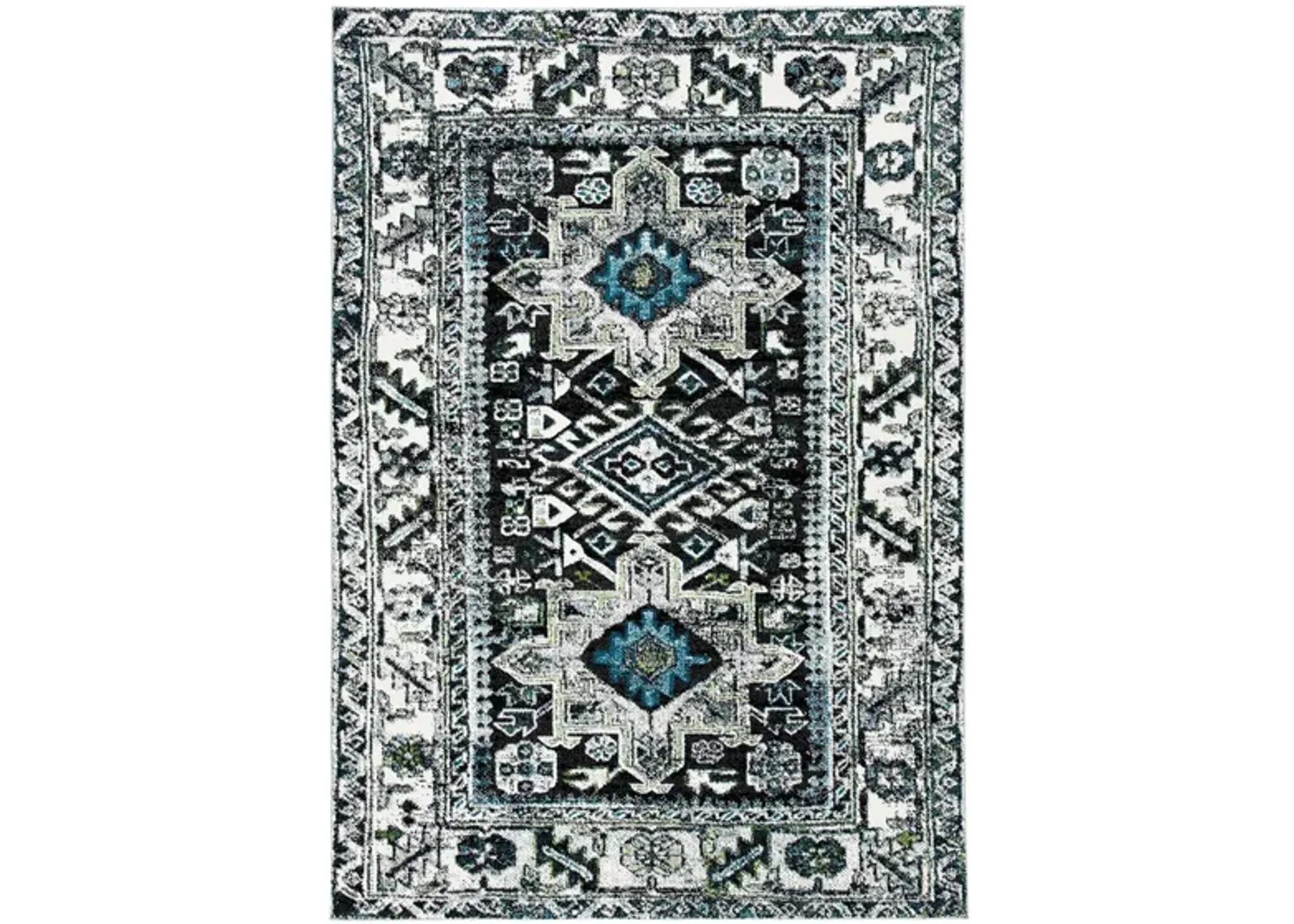 Darius Dark Grey Area Rug in Dark Grey & Ivory by Safavieh