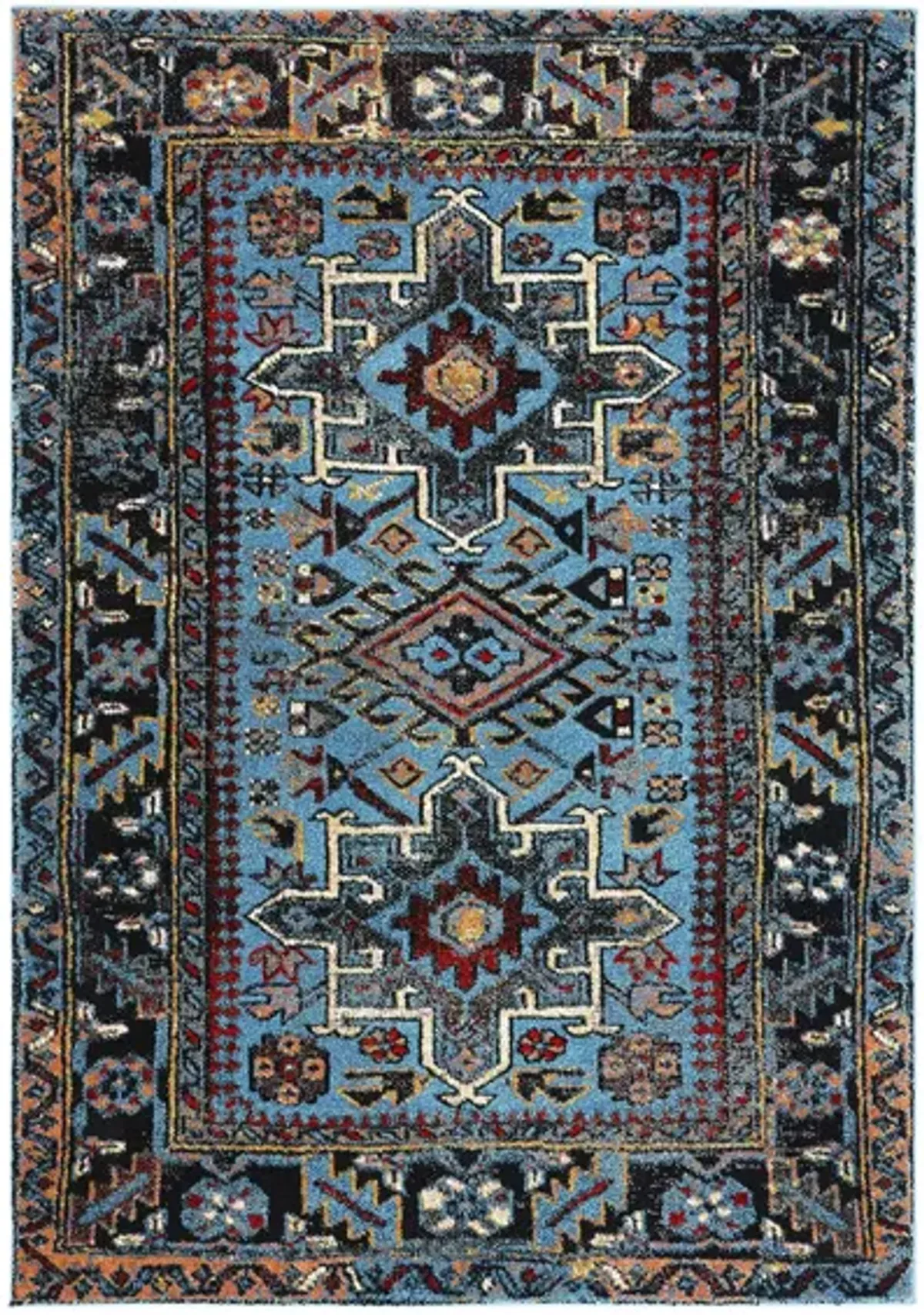 Darius Light Blue Area Rug in Light Blue & Black by Safavieh