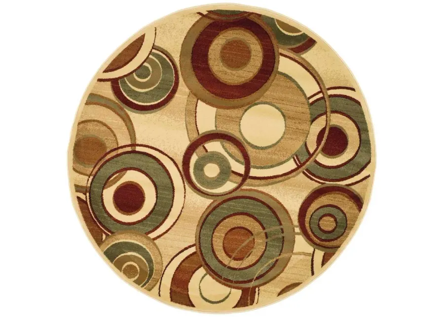 Masham Area Rug Round in Ivory / Multi by Safavieh