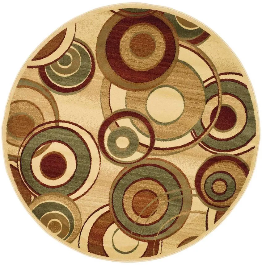 Masham Area Rug Round in Ivory / Multi by Safavieh