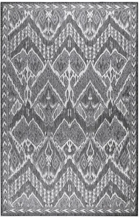 Liora Manne Malibu Ikat Indoor/Outdoor Area Rug in Charcoal by Trans-Ocean Import Co Inc