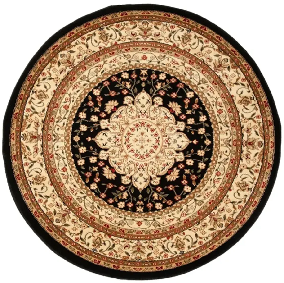 Hampshire Area Rug Round in Black / Ivory by Safavieh