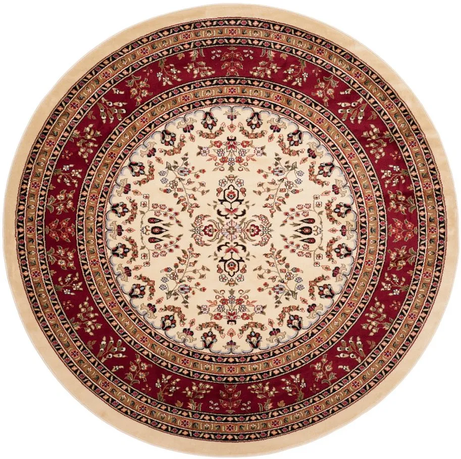 Anglia Area Rug Round in Ivory / Red by Safavieh