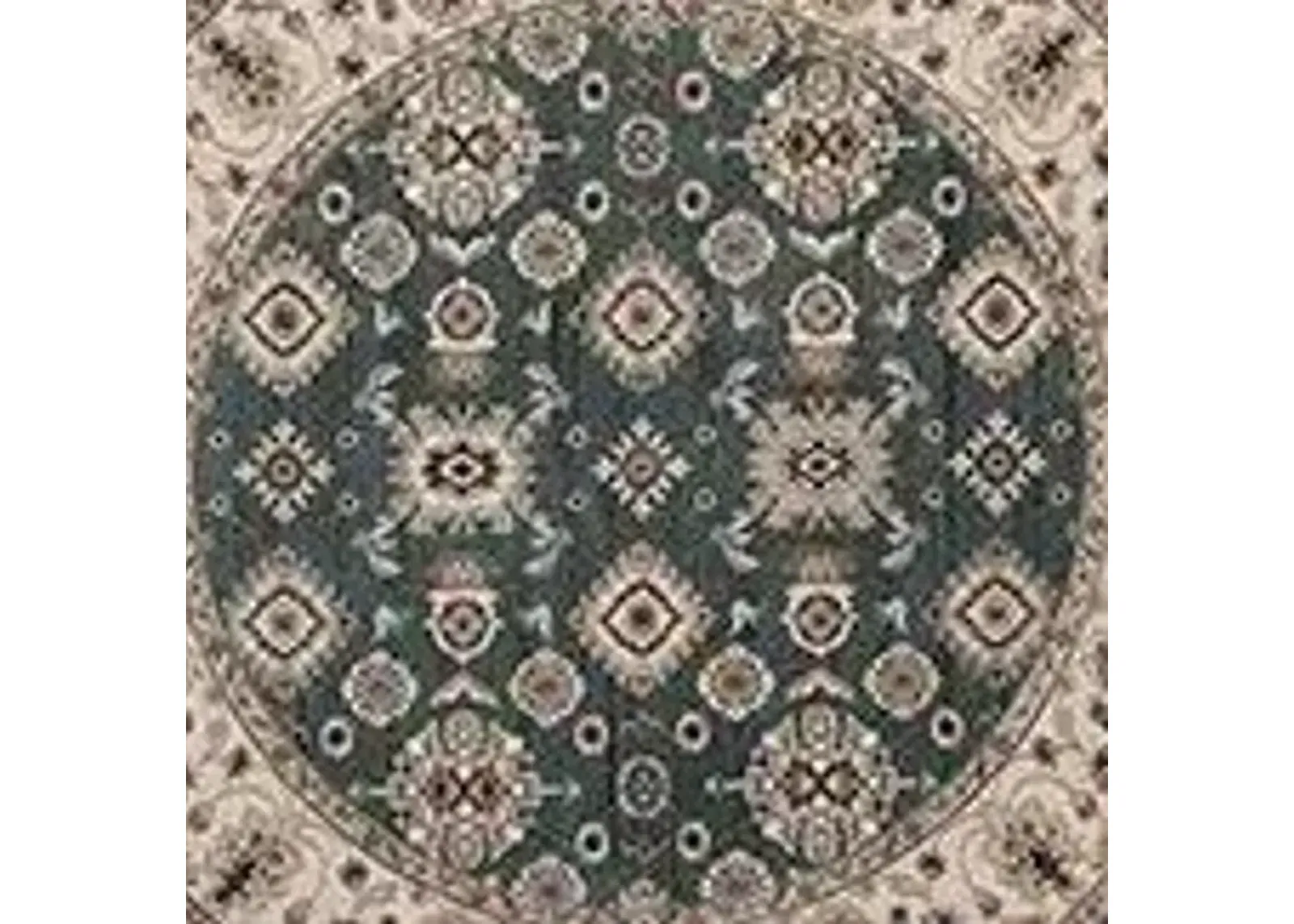 Sussex Area Rug Round in Teal / Cream by Safavieh