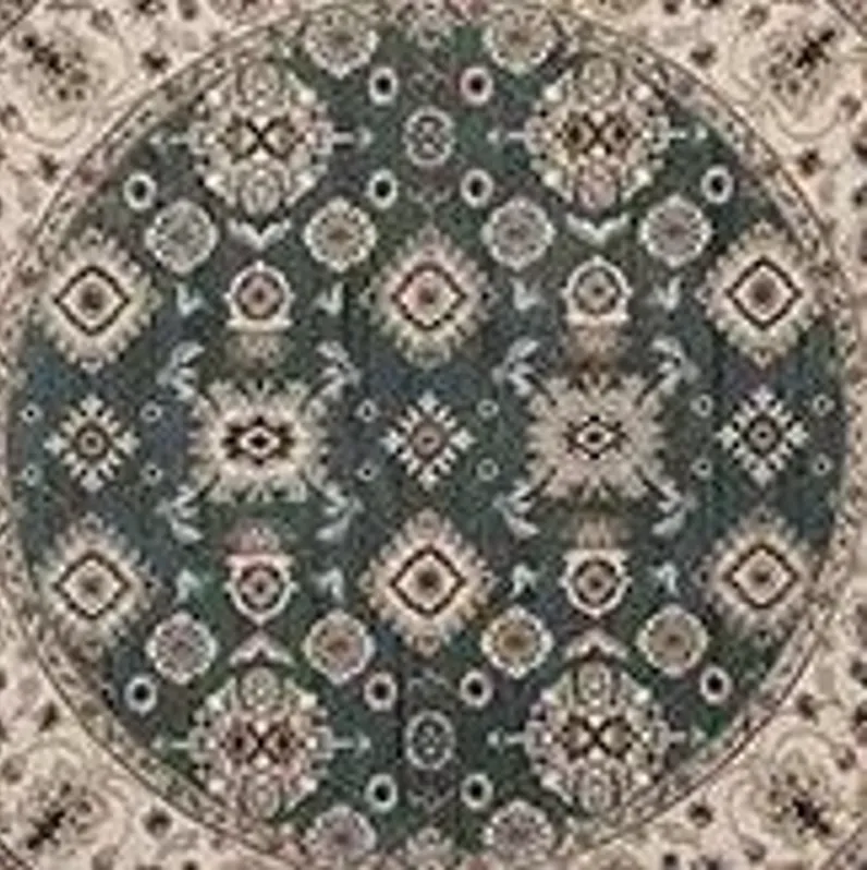 Sussex Area Rug Round in Teal / Cream by Safavieh