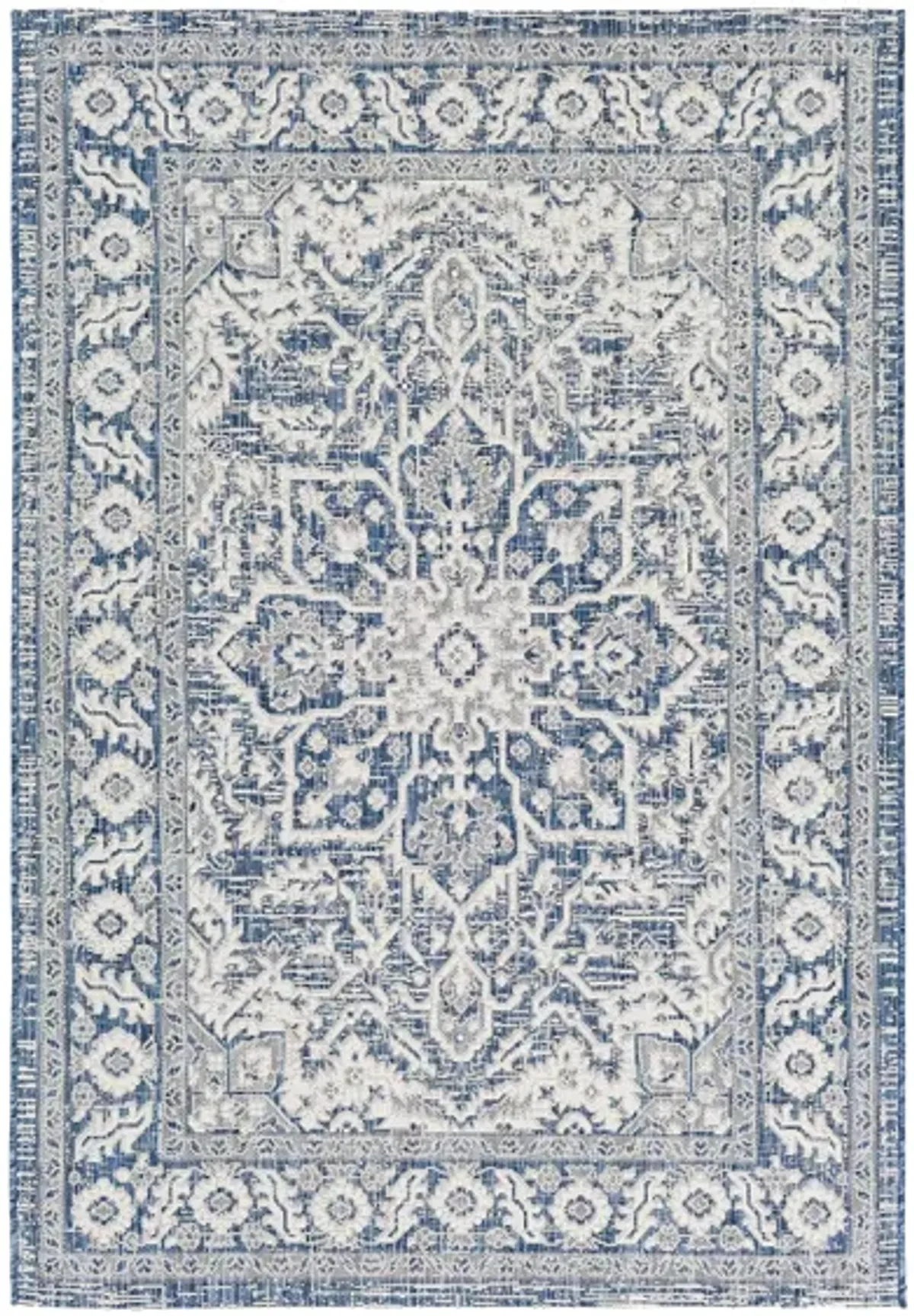 Eagean Indoor/Outdoor Area Rug in Denim/Navy/White by Surya