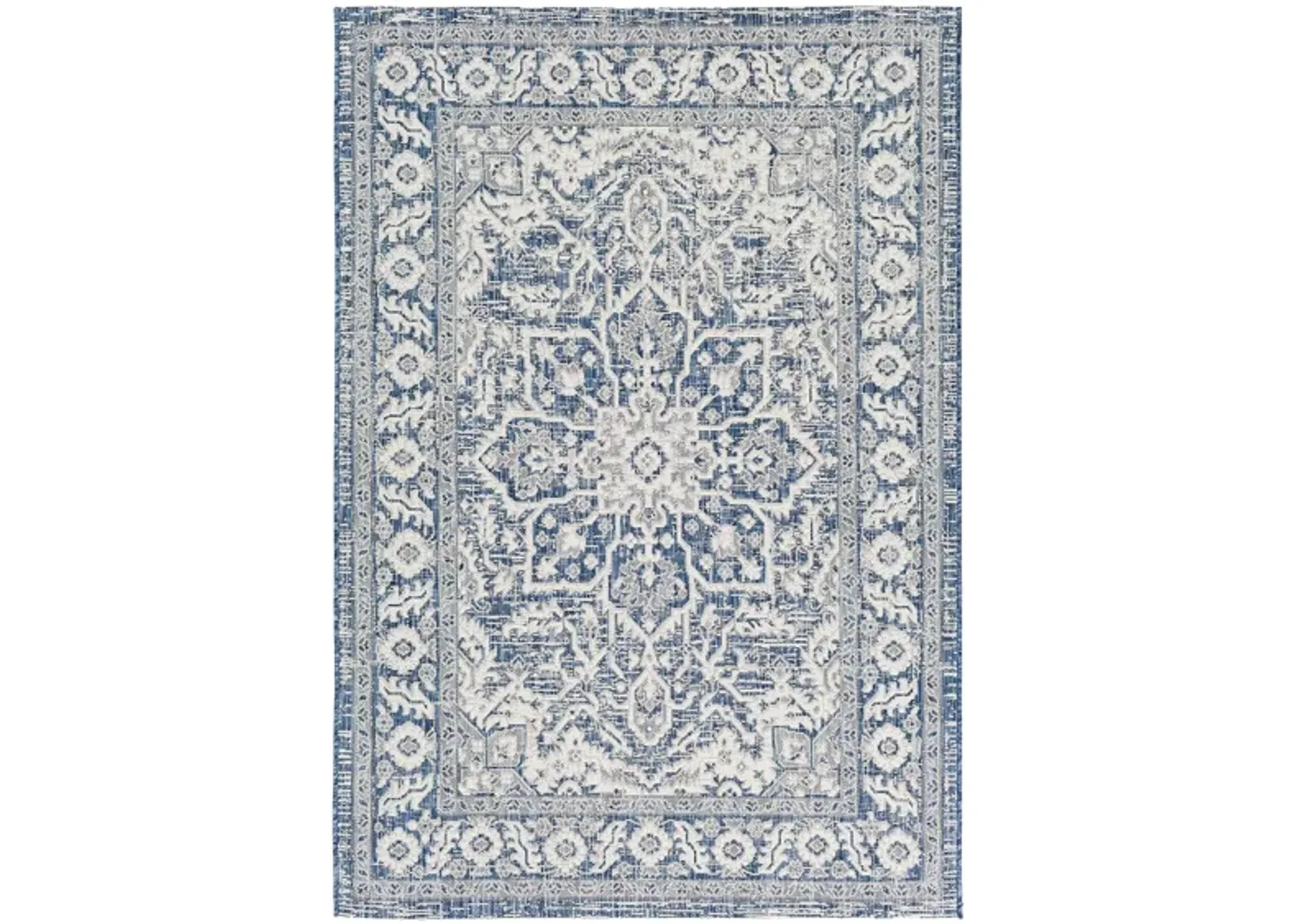 Eagean Indoor/Outdoor Area Rug in Denim/Navy/White by Surya