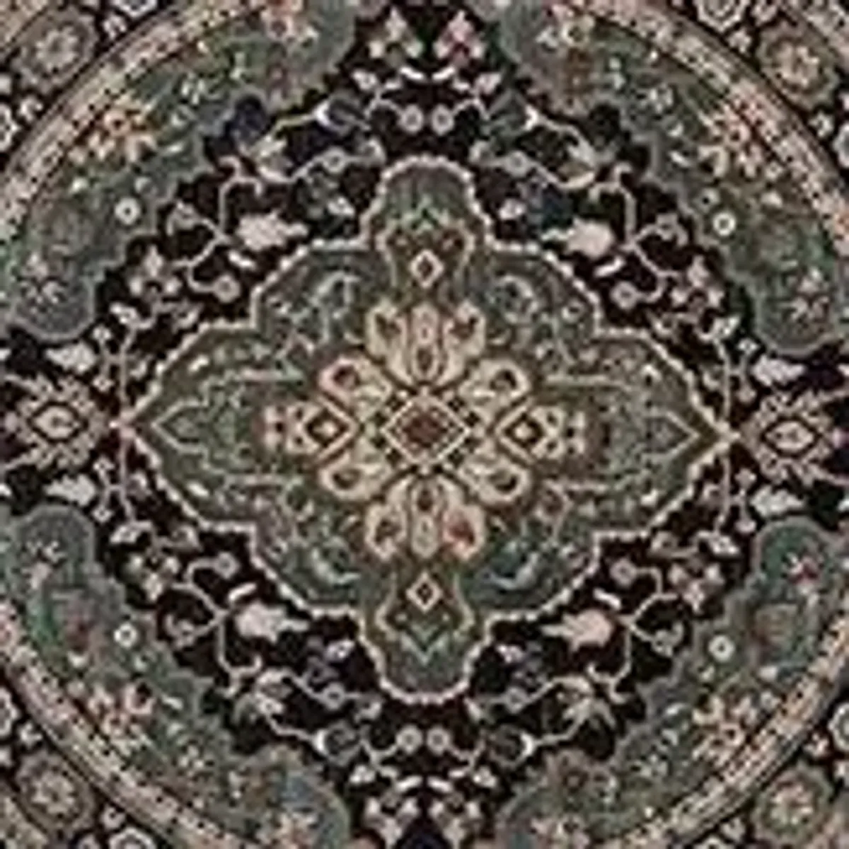 Mortimer Area Rug Round in Anthracite / Teal by Safavieh