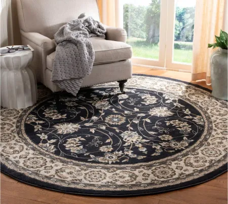 Charnwood Area Rug Round in Anthracite / Cream by Safavieh